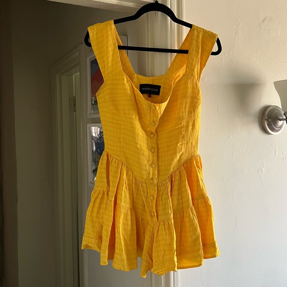 Vanessa Mooney Elisabeth Romper Dress in Yellow